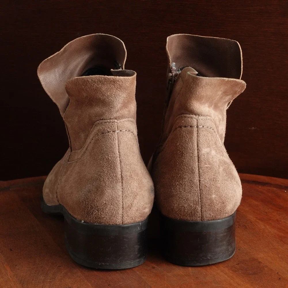 Paul Green Boots Womens SZ UK 6 US 8.5 Brown Boston Suede Coastal Cowgirl Ankle